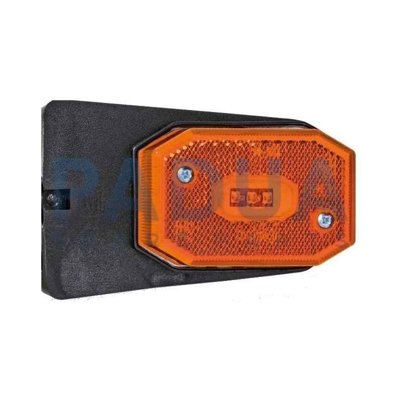 FANALE LAT. LED 12/24V ARANCIO C/SUPPORTO mm. 95x65x33