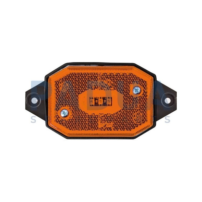 FANALE LAT. LED 12/24V ARANCIO C/SUPPORTO mm. 96x42x33