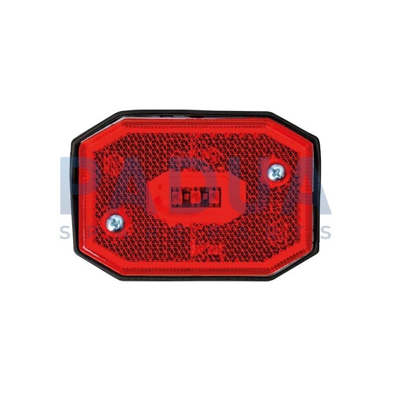 FANALE LAT. LED 12/24V ROSSO mm. 65x42x30